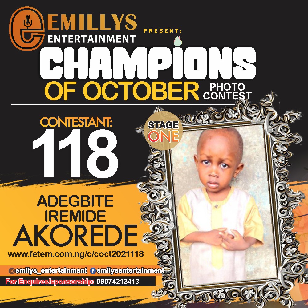 Vote ADEGBITE IREMIDE	AKOREDE in CHAMPIONS OF OCTOBER 2021 Voting Contest @ Fetem.com.ng