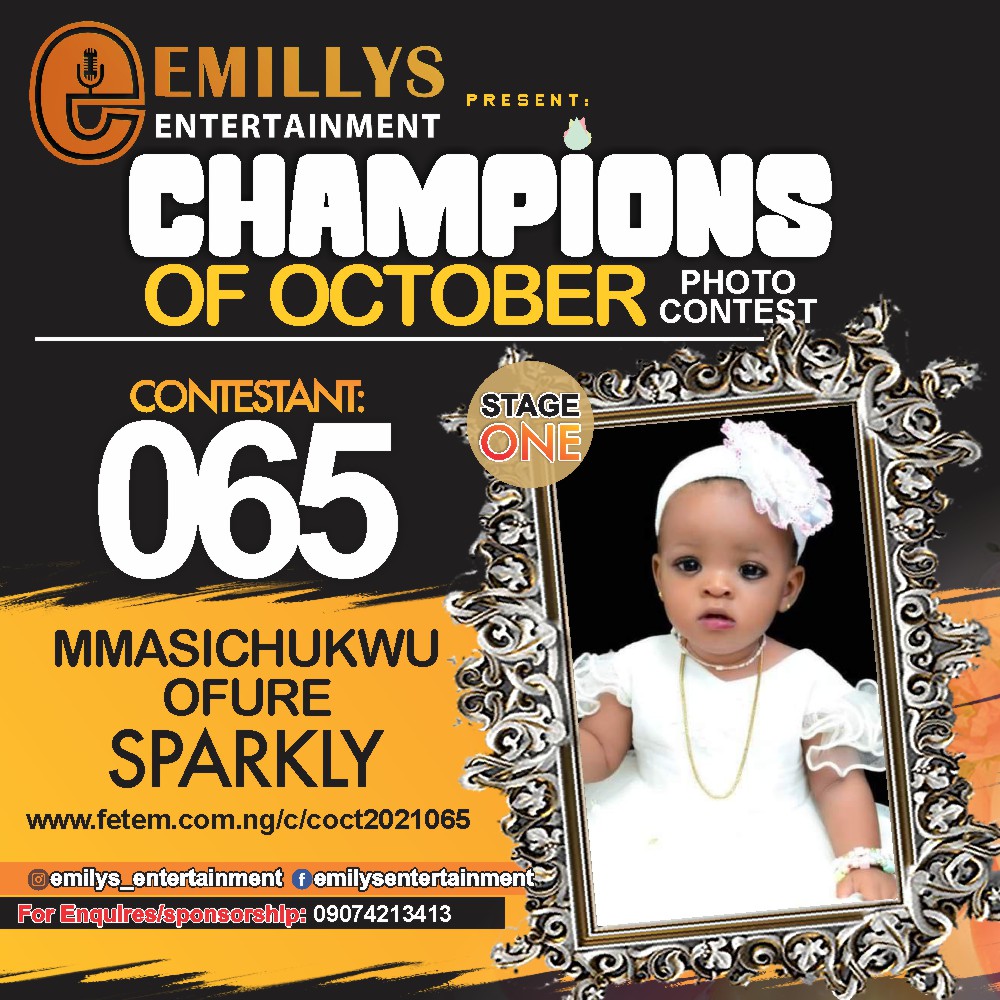 Vote MMASICHUKWU OFURE	SPARKLY in CHAMPIONS OF OCTOBER 2021 Voting Contest @ Fetem.com.ng