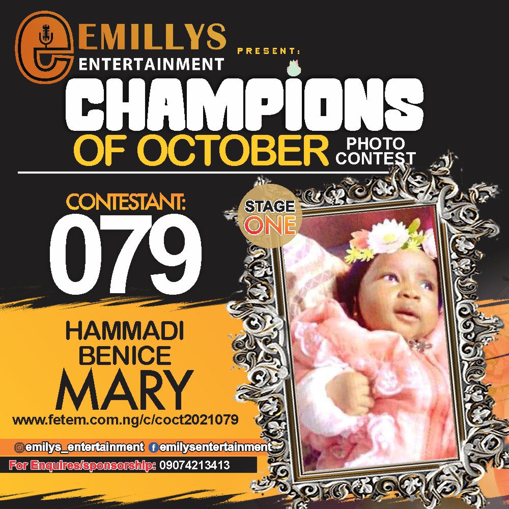 Vote HAMMADI BENICE	MARY in CHAMPIONS OF OCTOBER 2021 Voting Contest @ Fetem.com.ng