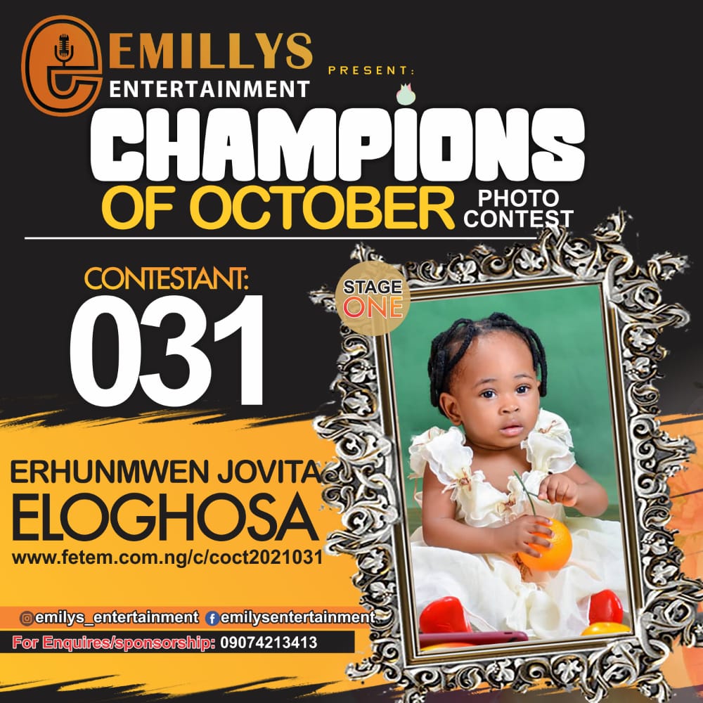 Vote ERHUNMWEN	JOVITA ELOGHOSA in CHAMPIONS OF OCTOBER 2021 Voting Contest @ Fetem.com.ng