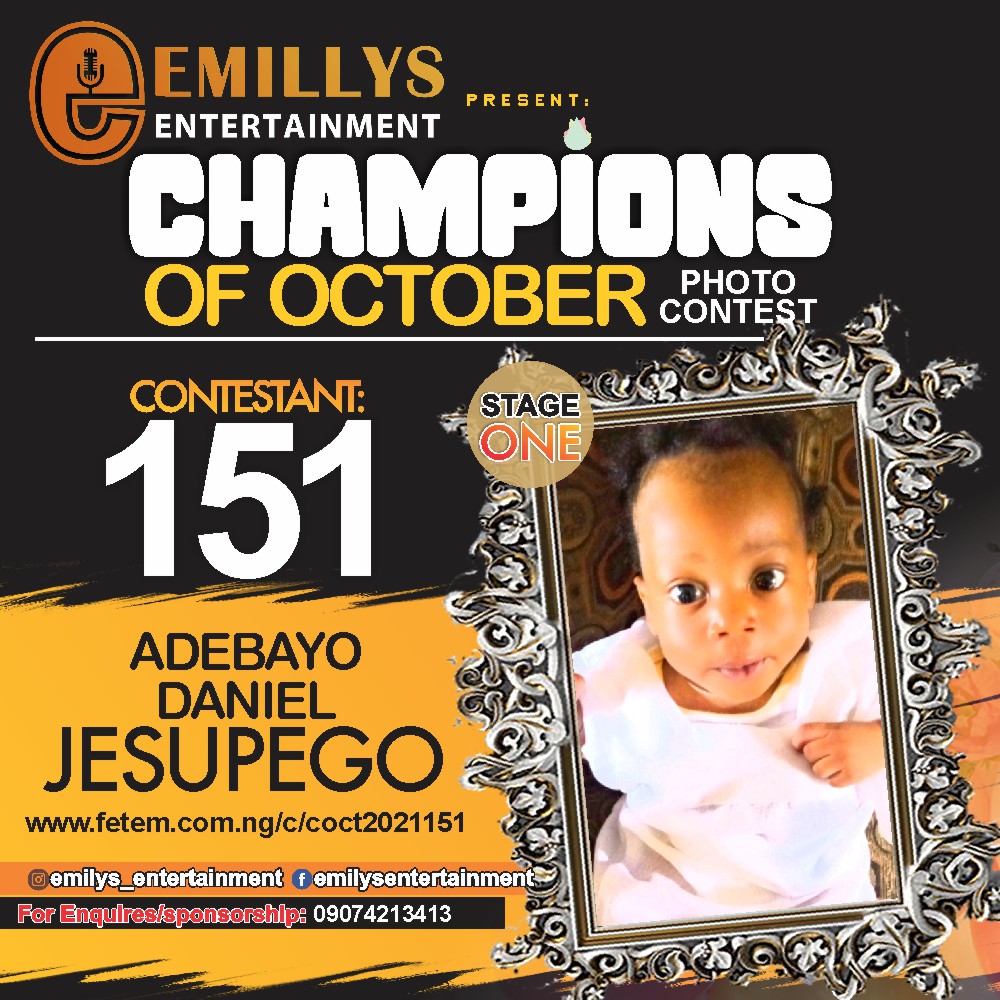 Vote ADEBAYO DANIEL	JESUPEGO in CHAMPIONS OF OCTOBER 2021 Voting Contest @ Fetem.com.ng