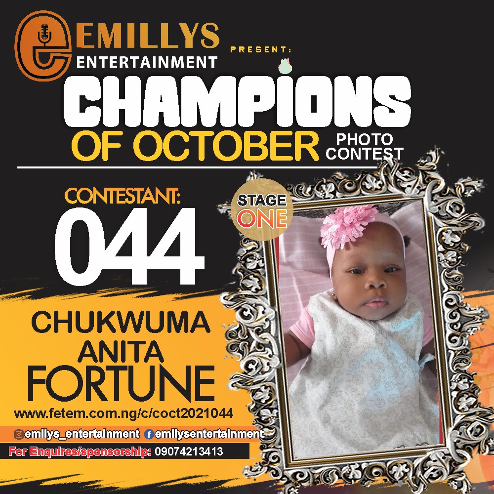 Vote CHUKWUMA	ANITA FORTUNE in CHAMPIONS OF OCTOBER 2021 Voting Contest @ Fetem.com.ng