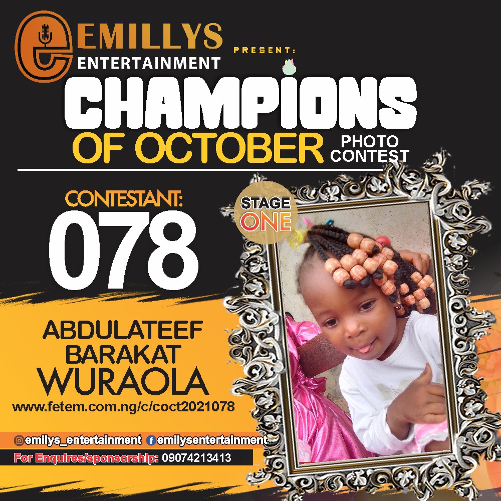 Vote ABDULATEEF	BARAKAT WURAOLA in CHAMPIONS OF OCTOBER 2021 Voting Contest @ Fetem.com.ng