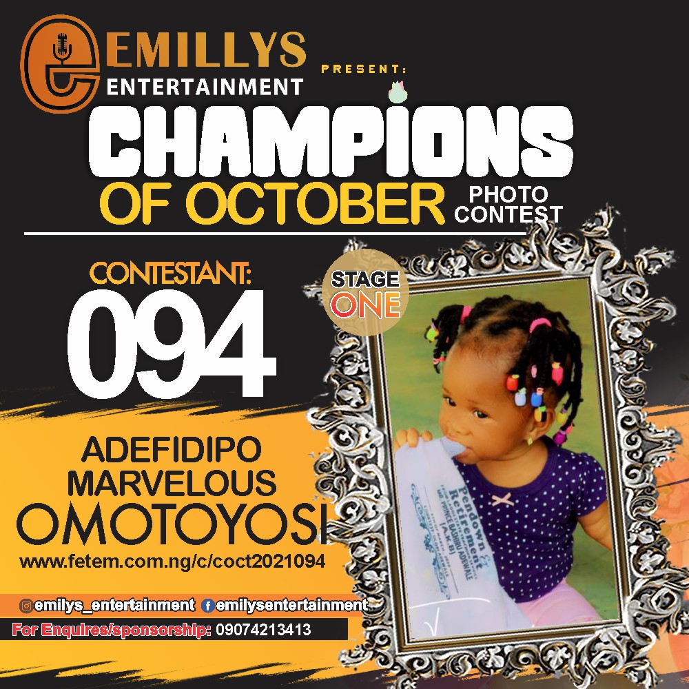 Vote ADEFIDIPO MARVELOUS	OMOTOYOSI in CHAMPIONS OF OCTOBER 2021 Voting Contest @ Fetem.com.ng