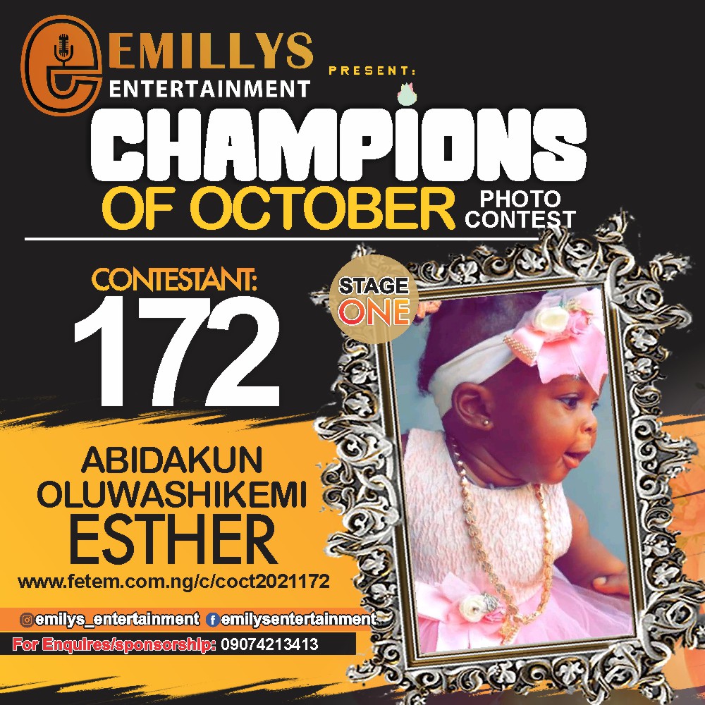 Vote ABIDAKUN	OLUWASHIKEMI ESTHER GIDEON in CHAMPIONS OF OCTOBER 2021 Voting Contest @ Fetem.com.ng