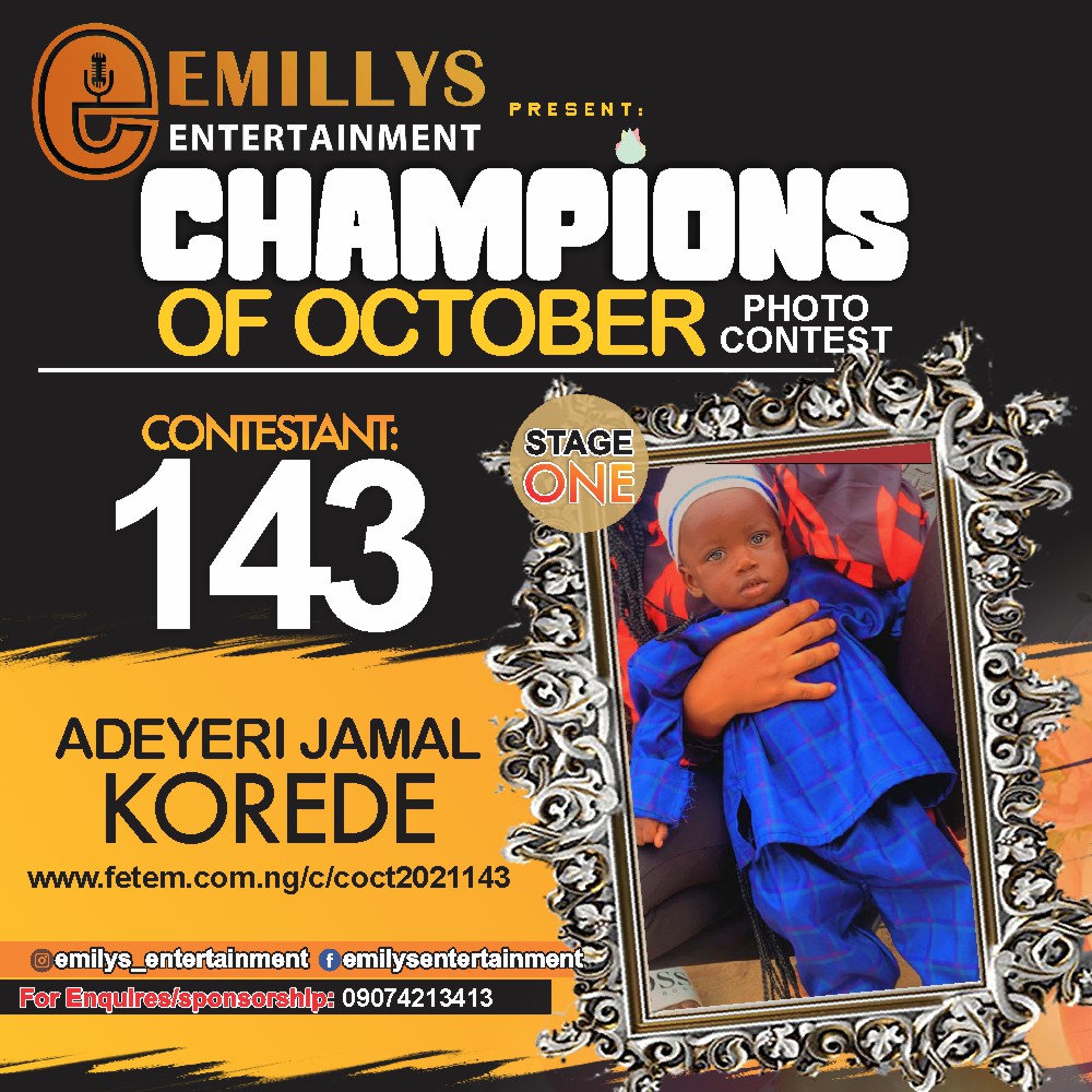 Vote ADEYERI	JAMAL KOREDE in CHAMPIONS OF OCTOBER 2021 Voting Contest @ Fetem.com.ng