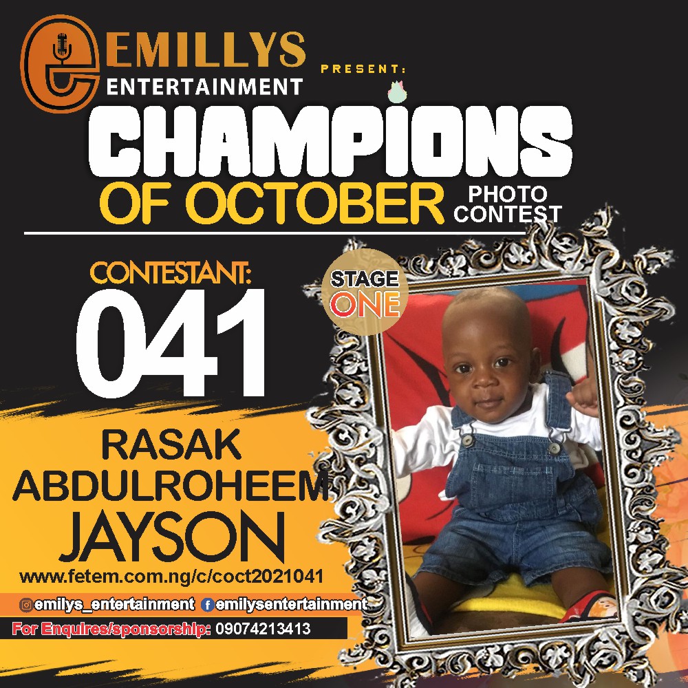 Vote RASAK	ABDULROHEEM JAYSON in CHAMPIONS OF OCTOBER 2021 Voting Contest @ Fetem.com.ng
