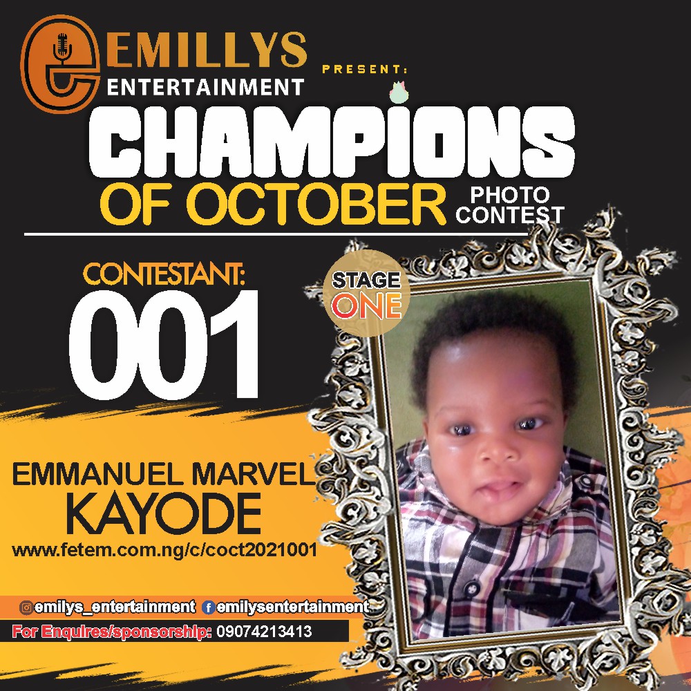 Vote EMMANUEL MARVEL	KAYODE in CHAMPIONS OF OCTOBER 2021 Voting Contest @ Fetem.com.ng
