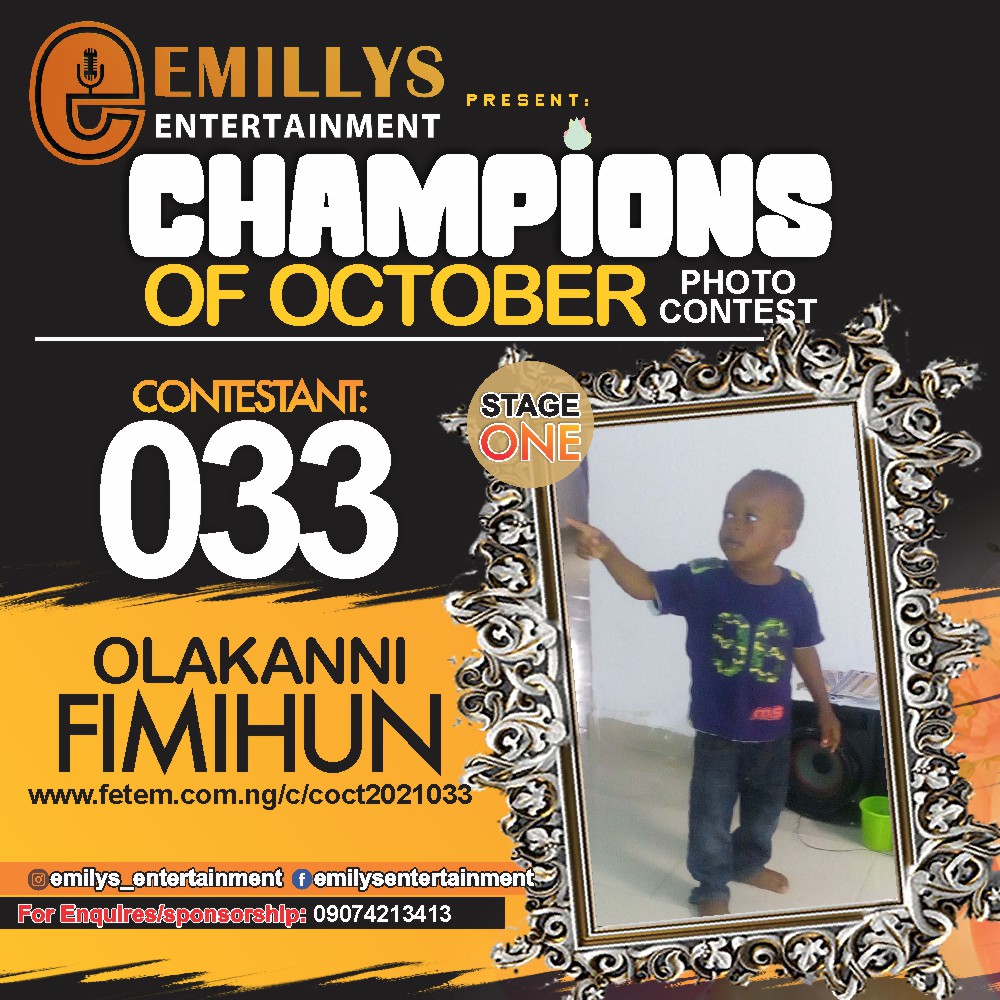 Vote OLAKANNI FIMIHUN in CHAMPIONS OF OCTOBER 2021 Voting Contest @ Fetem.com.ng