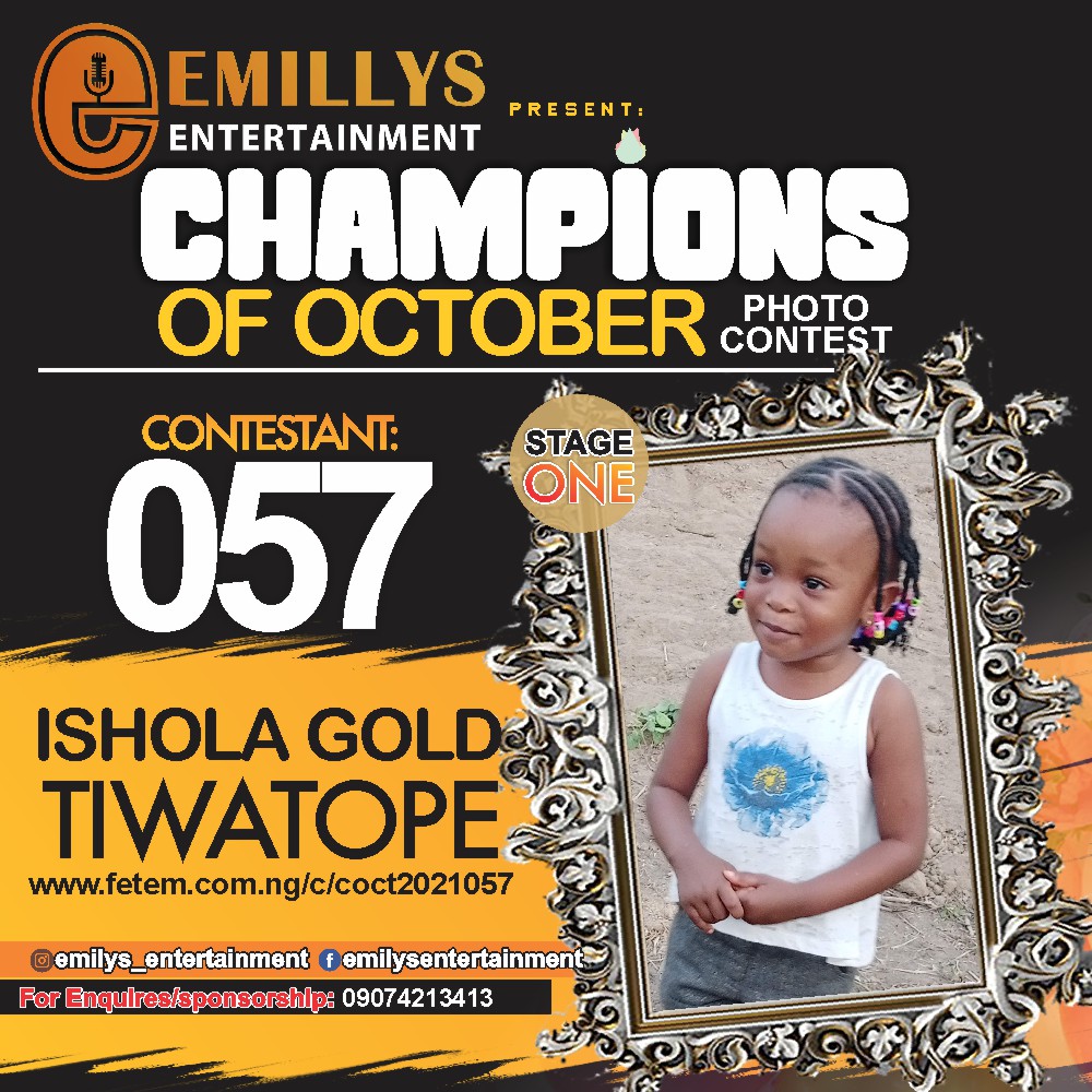 Vote ISHOLA	GOLD TIWATOPE in CHAMPIONS OF OCTOBER 2021 Voting Contest @ Fetem.com.ng