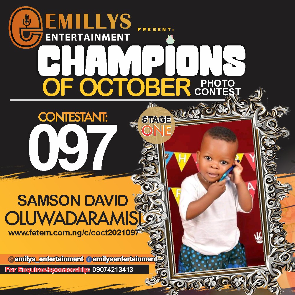 Vote SAMSON	DAVID OLUWADARASIMI in CHAMPIONS OF OCTOBER 2021 Voting Contest @ Fetem.com.ng