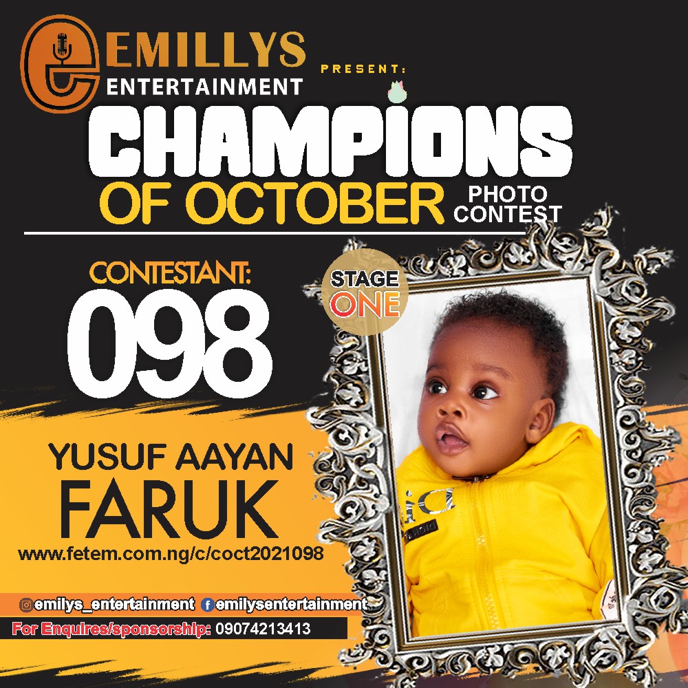 Vote YUSUF	AAYAN FARUK in CHAMPIONS OF OCTOBER 2021 Voting Contest @ Fetem.com.ng