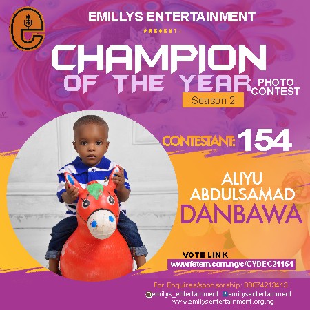 Vote ALIYU	ABDULSAMAD DANBAWA in CHAMPION OF THE YEAR 2021 SEASON 2 Voting Contest @ Fetem.com.ng