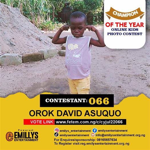 Vote OROK DAVID ASUQUO in CHAMPION OF THE YEAR SEASON 3 (Game on) Voting Contest @ Fetem.com.ng
