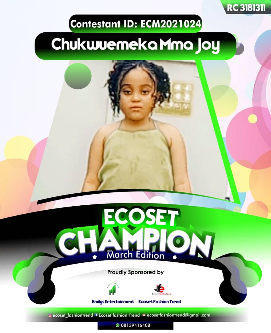 Vote CHUKWUEMEKA	MMA JOY in ECOSET CAMPIONS OF MARCH Voting Contest @ Fetem.com.ng