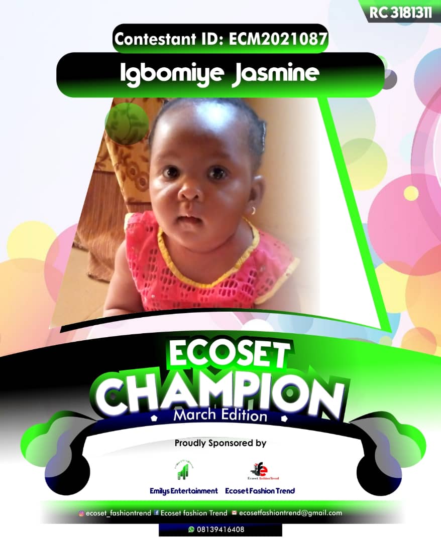 Vote IGBOMIYE	JASMINE CHIMAMANDA in ECOSET CAMPIONS OF MARCH Voting Contest @ Fetem.com.ng