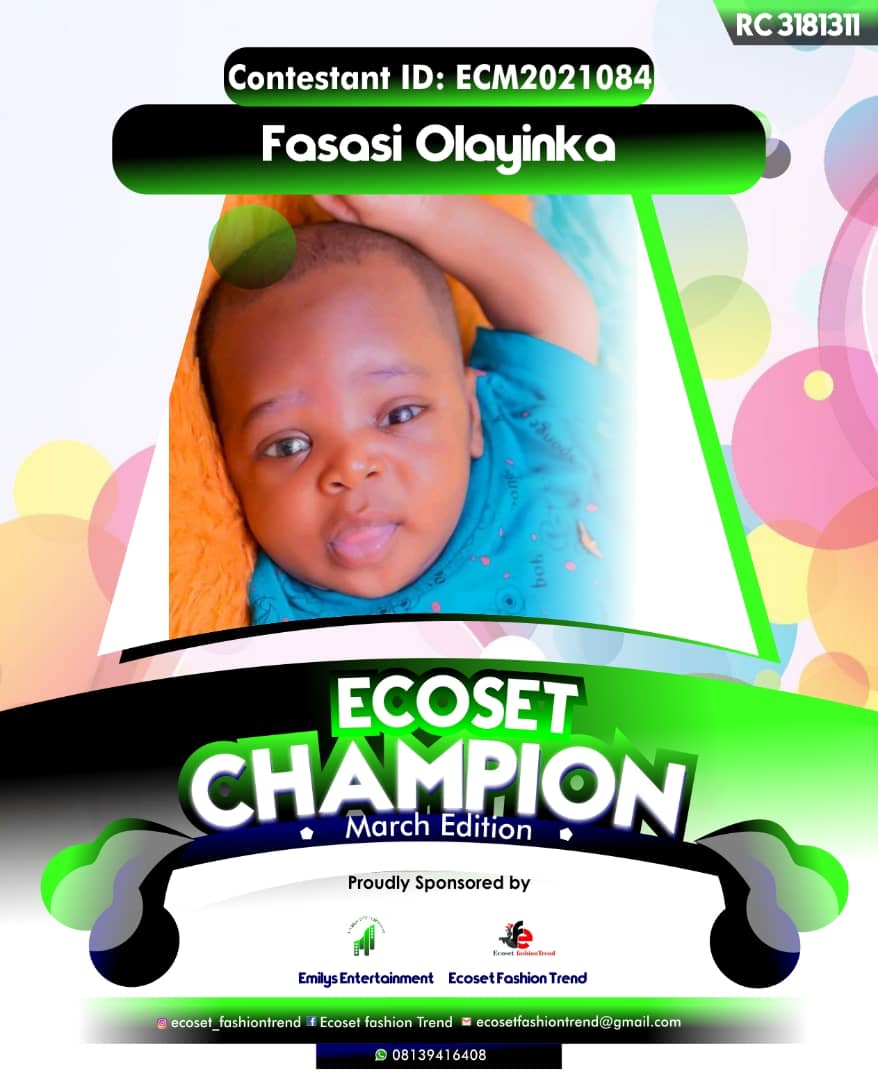 Vote FASASI OLAYINKA in ECOSET CAMPIONS OF MARCH Voting Contest @ Fetem.com.ng