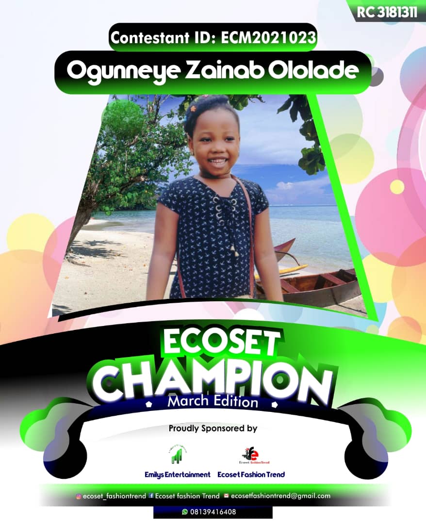 Vote IOGUNNEYE	ZAINAB OLOLADE in ECOSET CAMPIONS OF MARCH Voting Contest @ Fetem.com.ng