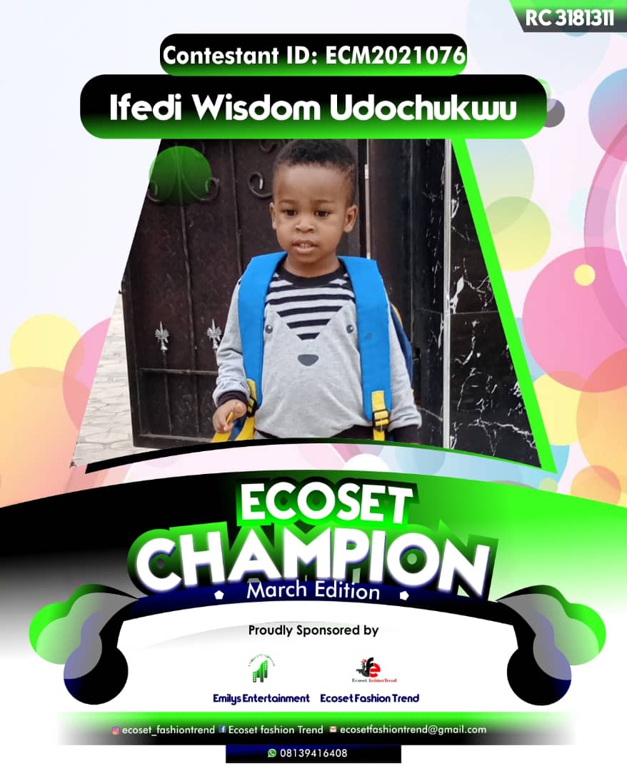 Vote IFEDI	WISDOM UDOCHUKWU in ECOSET CAMPIONS OF MARCH Voting Contest @ Fetem.com.ng