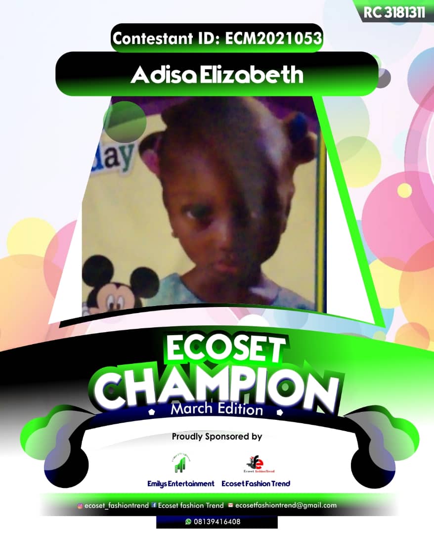 Vote ADISA	ELIZABETH OLUWADARASIMI in ECOSET CAMPIONS OF MARCH Voting Contest @ Fetem.com.ng
