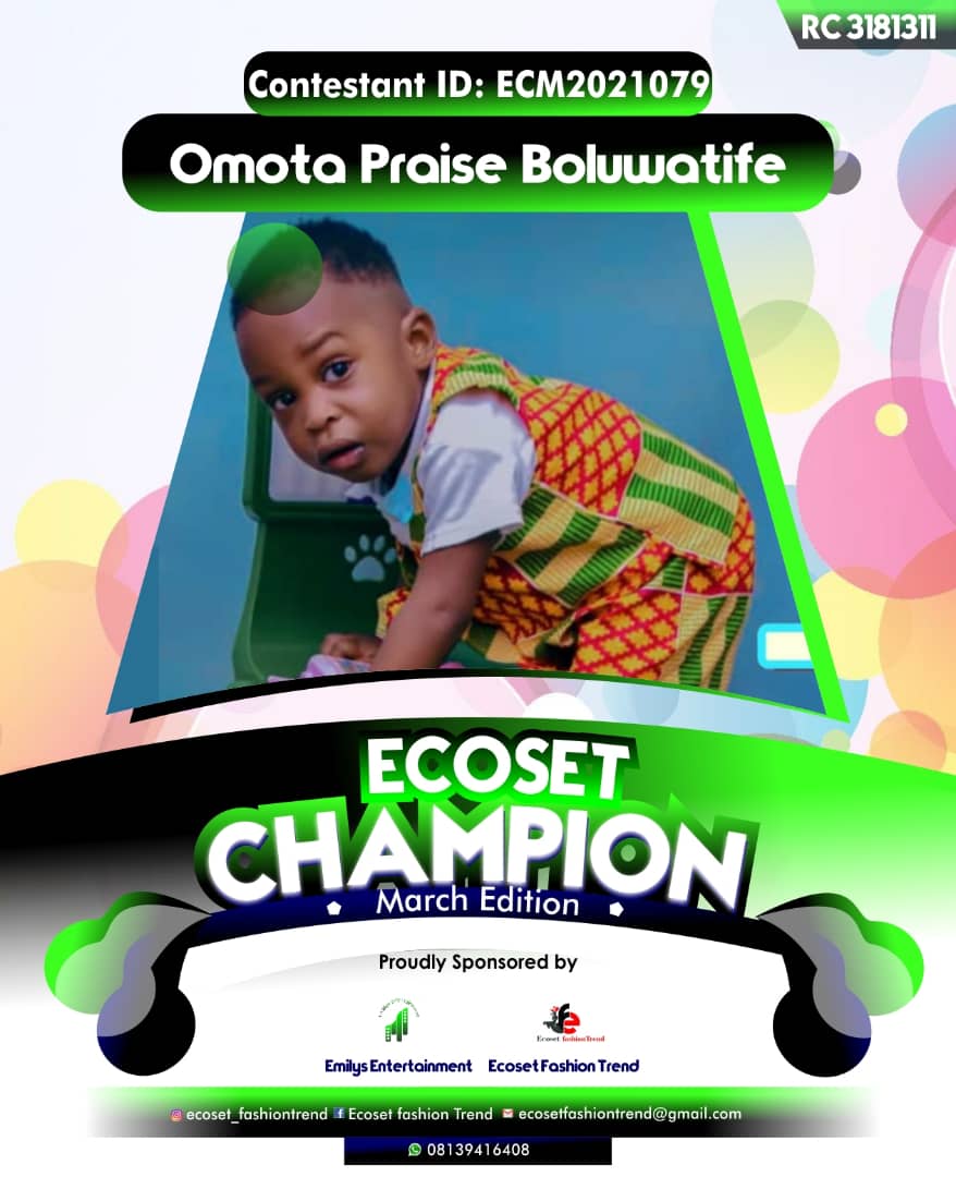 Vote OMOTA	PRAISE BOLUWATIFE in ECOSET CAMPIONS OF MARCH Voting Contest @ Fetem.com.ng