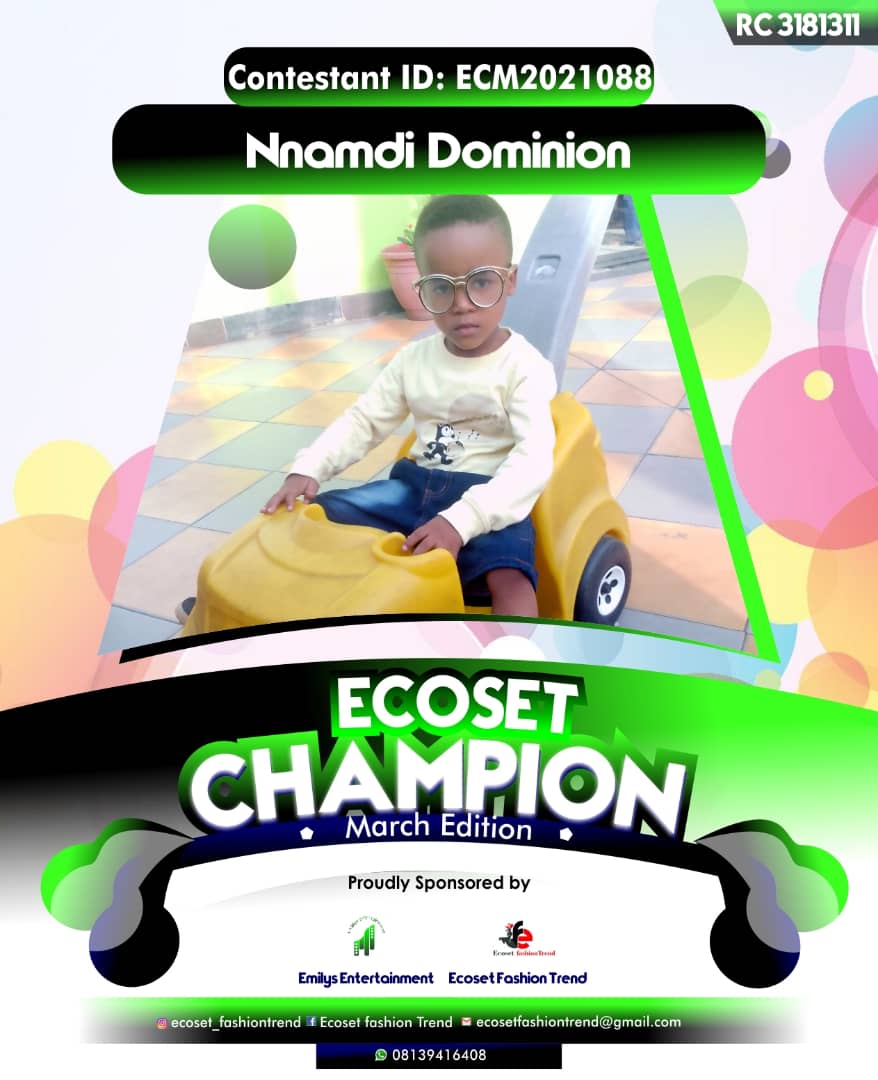 Vote NNAMDI	DOMINION CHIAGOZIRELAM in ECOSET CAMPIONS OF MARCH Voting Contest @ Fetem.com.ng