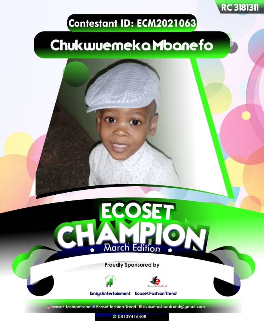 Vote CHUKWUEMEKA	MBANEFO FRANKLINE in ECOSET CAMPIONS OF MARCH Voting Contest @ Fetem.com.ng