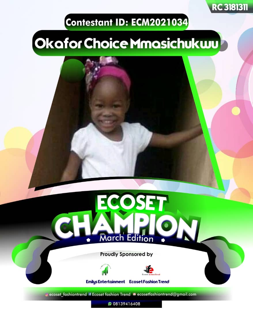 Vote OKAFOR	CHOICE MMASICHUKWU in ECOSET CAMPIONS OF MARCH Voting Contest @ Fetem.com.ng