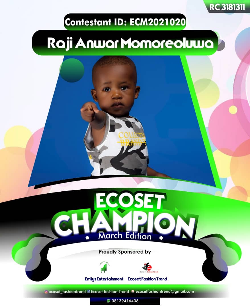Vote RAJI	ANWAR MOMOREOLUWA in ECOSET CAMPIONS OF MARCH Voting Contest @ Fetem.com.ng