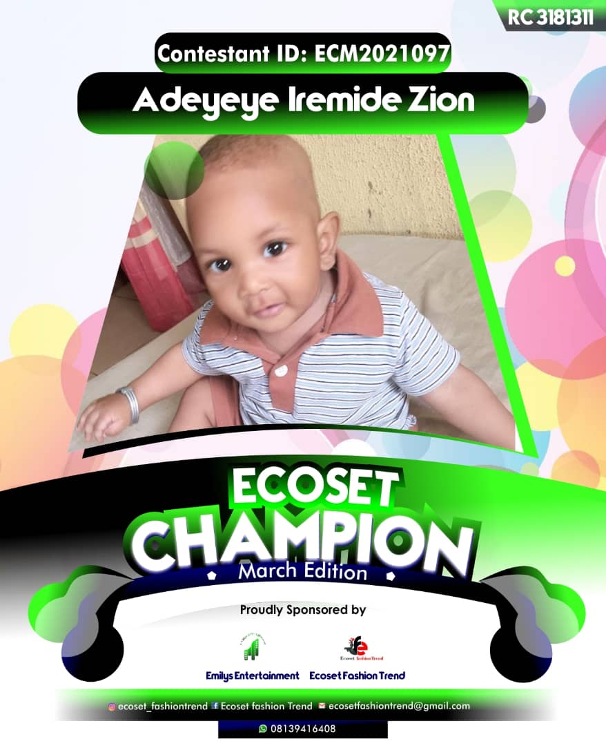 Vote ADEYEYE	IREMIDE ZION in ECOSET CAMPIONS OF MARCH Voting Contest @ Fetem.com.ng