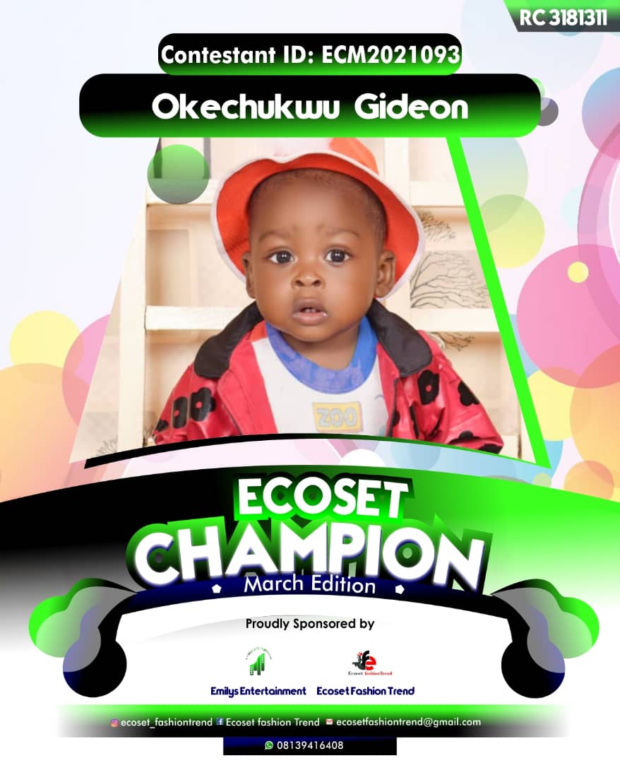 Vote OKECHUKWU GIDEON in ECOSET CAMPIONS OF MARCH Voting Contest @ Fetem.com.ng