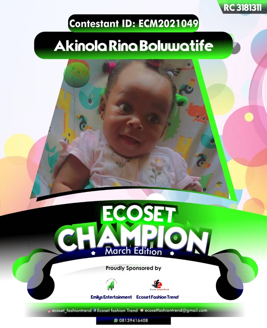 Vote AKINOLA	RINA BOLUWATIFE in ECOSET CAMPIONS OF MARCH Voting Contest @ Fetem.com.ng