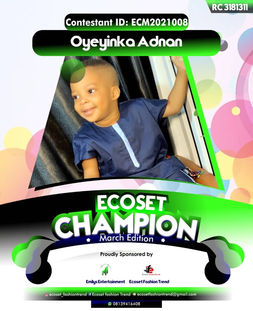 Vote OYEYINKA	ADNAN OLUWATIRESIMI in ECOSET CAMPIONS OF MARCH Voting Contest @ Fetem.com.ng