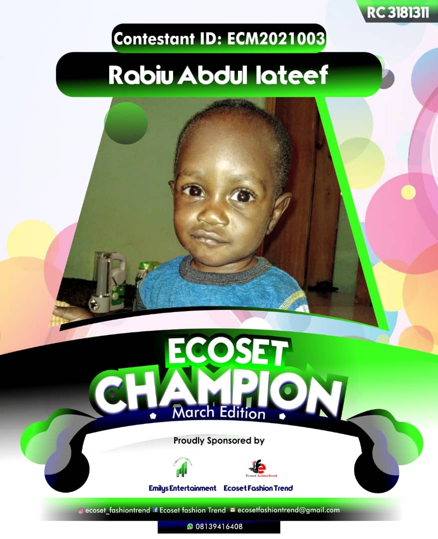 Vote RABIU	ABDUL-LATEEF ADURAGBEMI in ECOSET CAMPIONS OF MARCH Voting Contest @ Fetem.com.ng