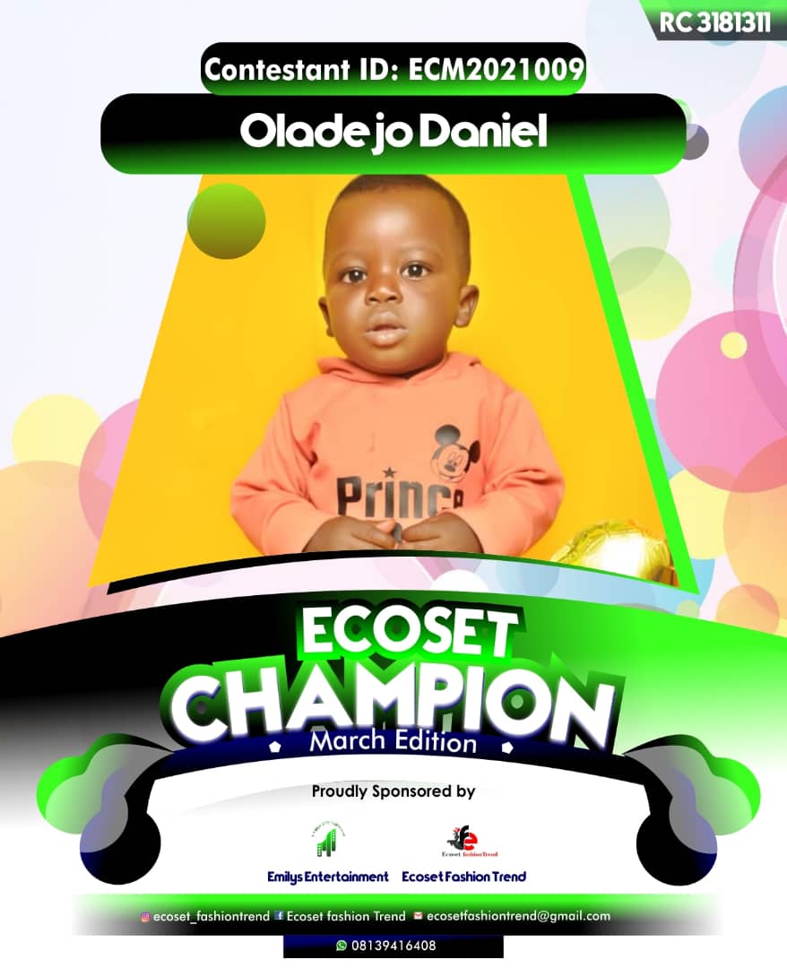 Vote OLADEJO DANIEL in ECOSET CAMPIONS OF MARCH Voting Contest @ Fetem.com.ng