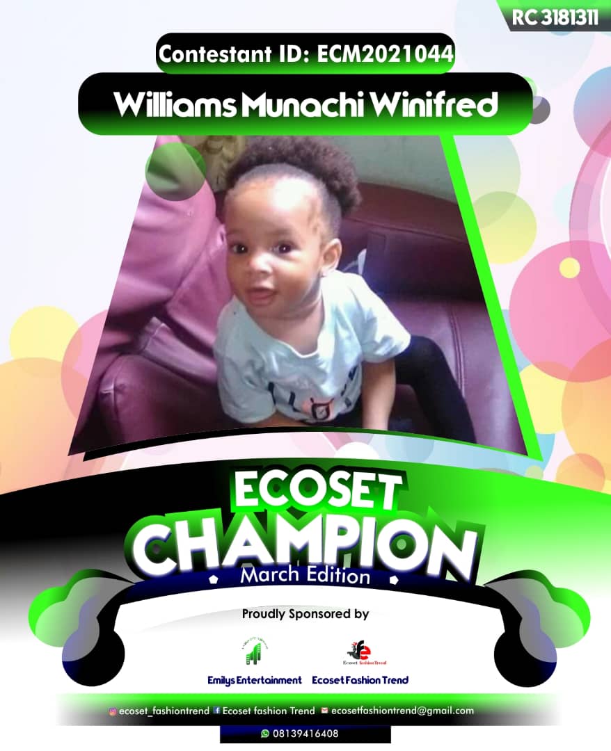 Vote WILLIAMS	MUNACHI WINIFRED in ECOSET CAMPIONS OF MARCH Voting Contest @ Fetem.com.ng
