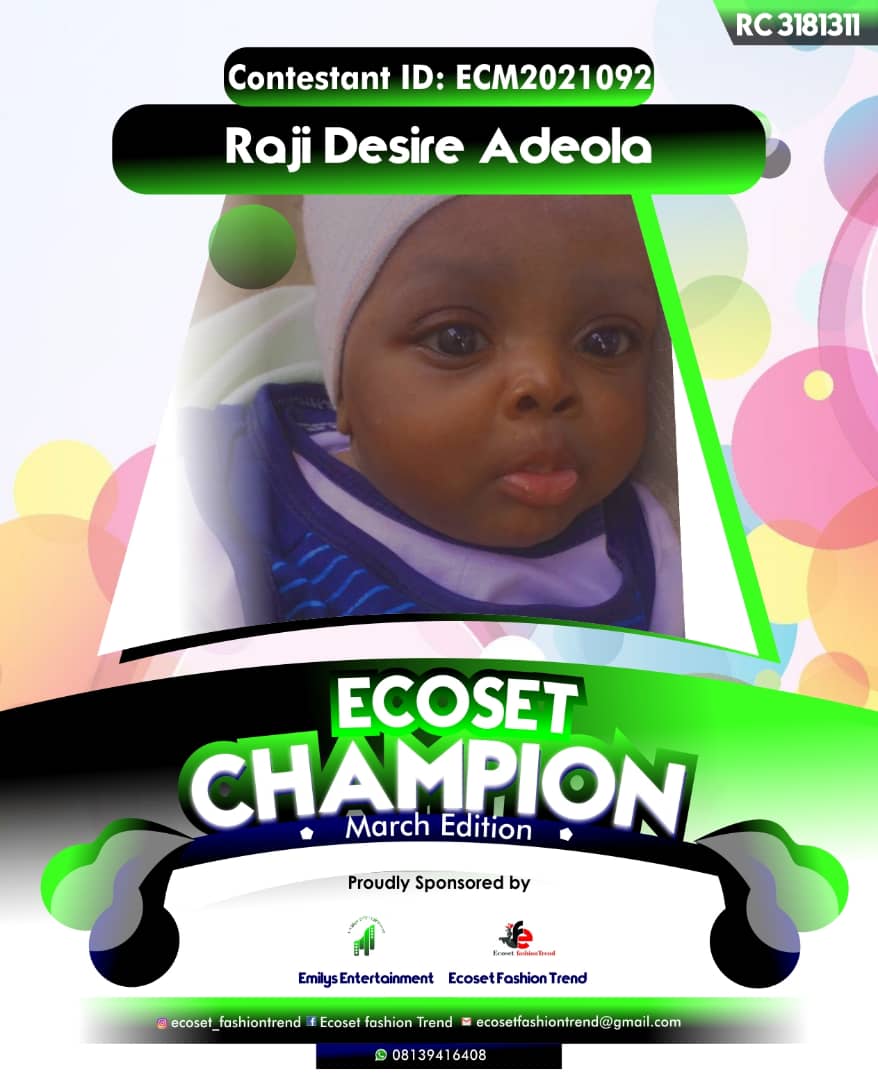 Vote RAJI	DESIRE ADEOLA in ECOSET CAMPIONS OF MARCH Voting Contest @ Fetem.com.ng