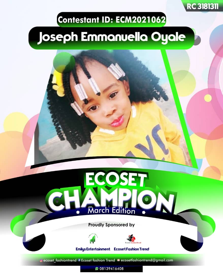 Vote JOSEPH EMMANUELLA in ECOSET CAMPIONS OF MARCH Voting Contest @ Fetem.com.ng