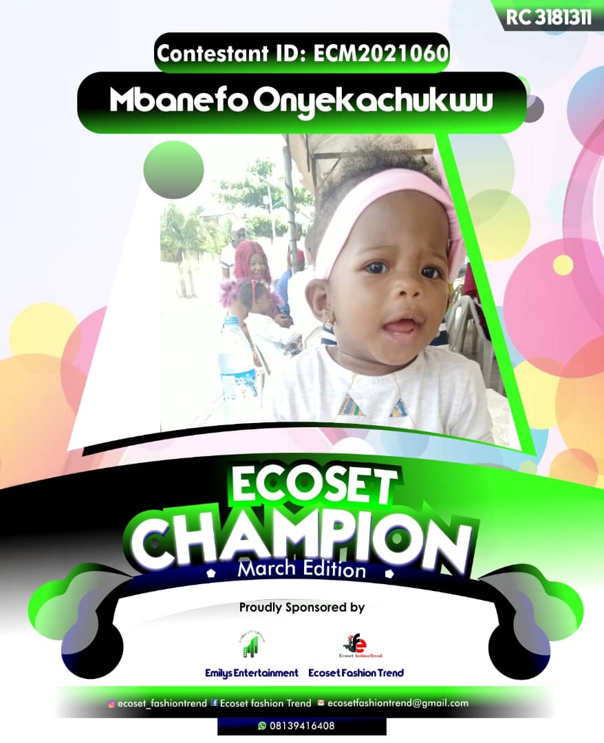 Vote MBANEFO	ONYEKACHUKWU OLIVIA in ECOSET CAMPIONS OF MARCH Voting Contest @ Fetem.com.ng