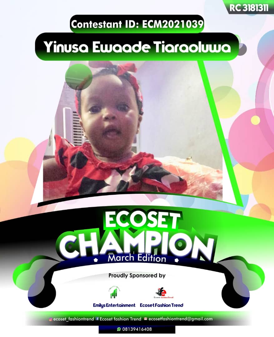 Vote YINUSA	EWAADE TIARAOLUWA in ECOSET CAMPIONS OF MARCH Voting Contest @ Fetem.com.ng