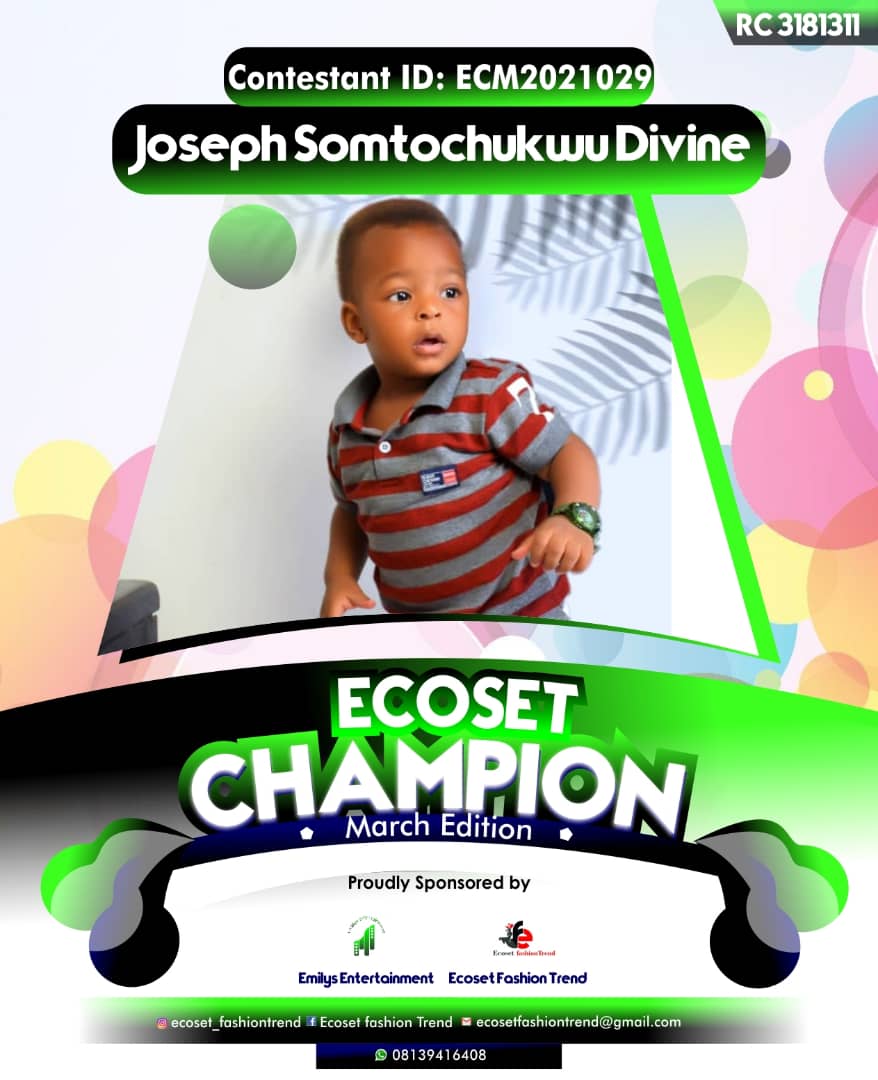 Vote JOSEPH	SOMTOCHUKWU DIVINE in ECOSET CAMPIONS OF MARCH Voting Contest @ Fetem.com.ng