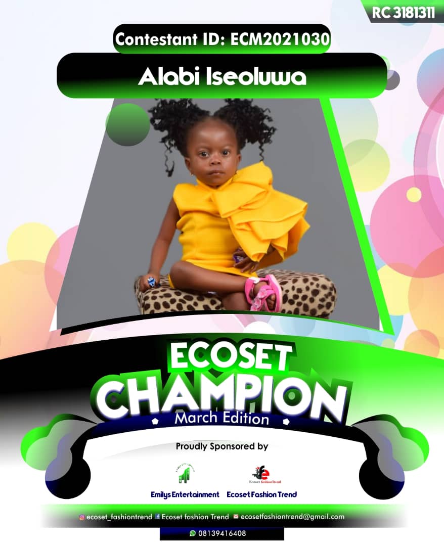 Vote ALABI ISEOLUWA. in ECOSET CAMPIONS OF MARCH Voting Contest @ Fetem.com.ng