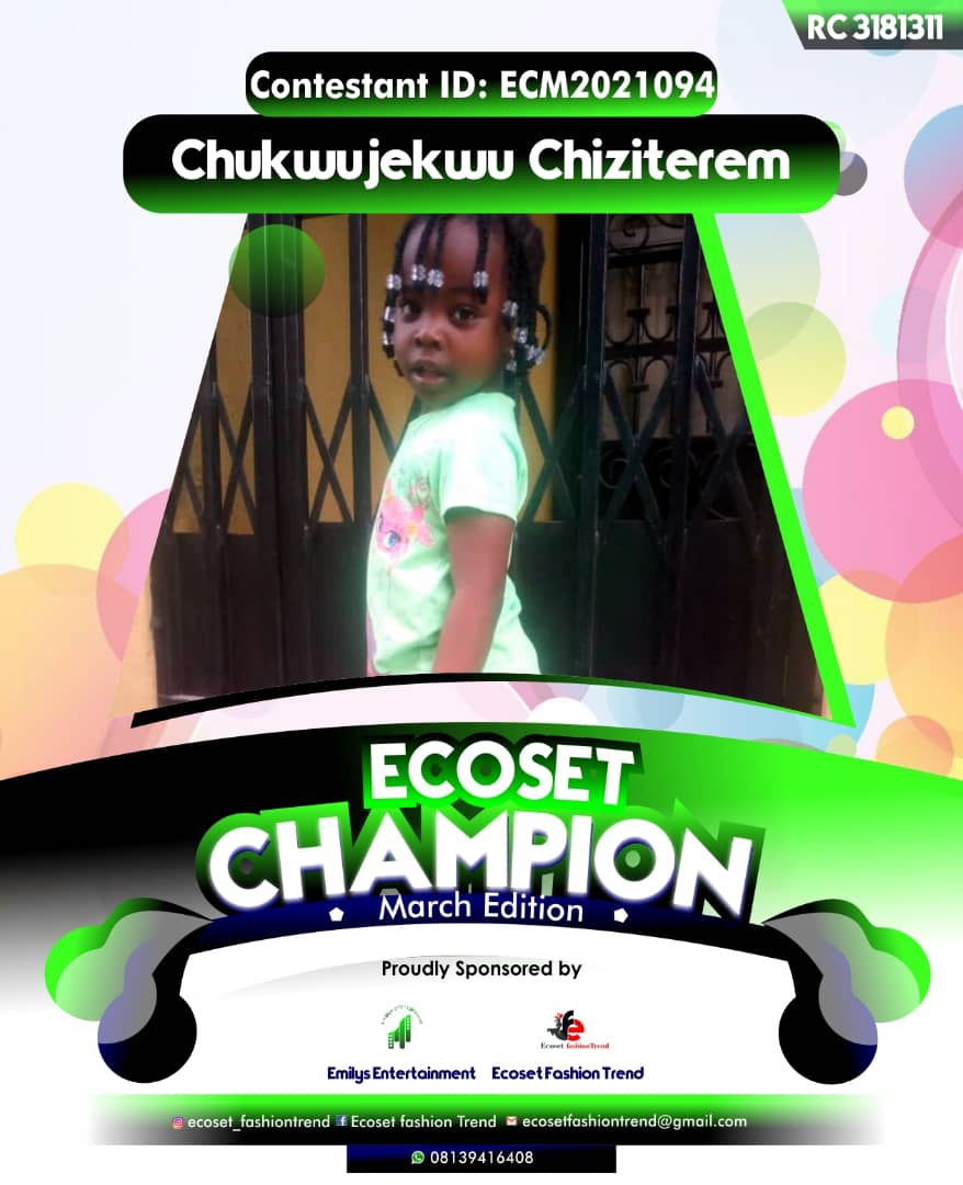 Vote CHUKWUJEKWU	CHIZITEREM GIFT in ECOSET CAMPIONS OF MARCH Voting Contest @ Fetem.com.ng