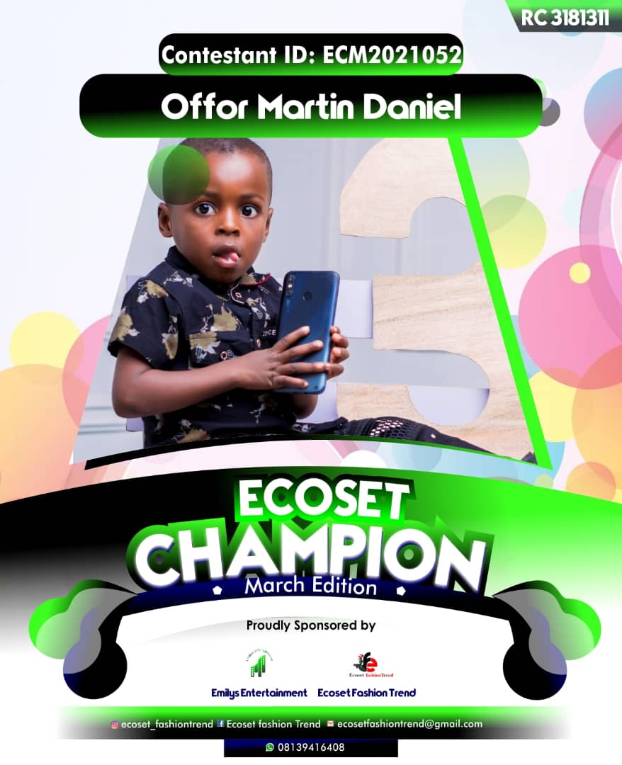 Vote OFFOR	MARTIN DANIEL in ECOSET CAMPIONS OF MARCH Voting Contest @ Fetem.com.ng