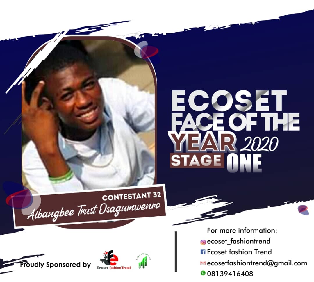 Vote AIBANGBEE	TRUST OSAGUMWENRO in FACE OF THE YEAR ECOSET FASHION 2020 (STAGE 2) Voting Contest @ Fetem.com.ng