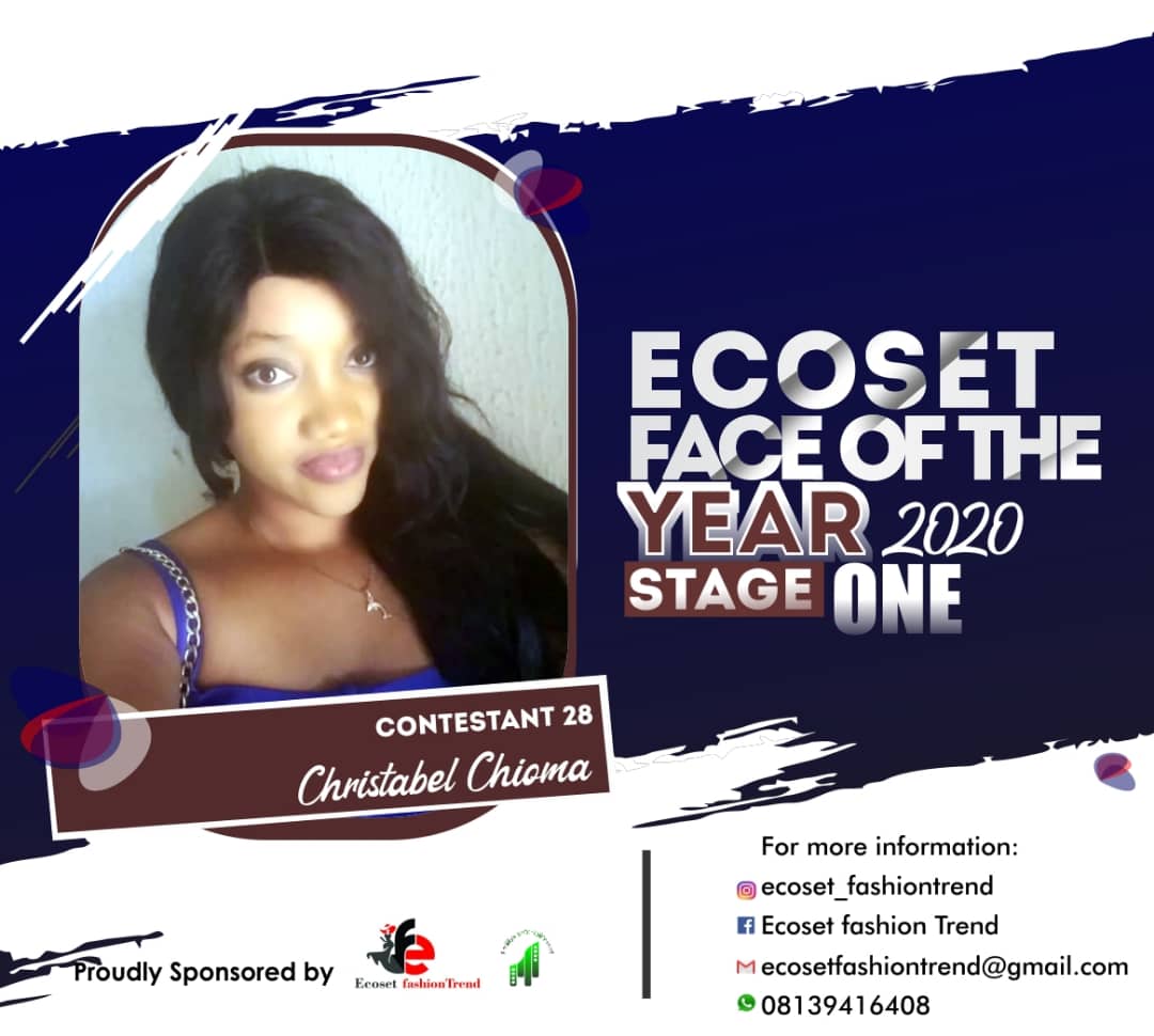 Vote OSABIKU	CHRISTABEL CHIOMA in FACE OF THE YEAR ECOSET FASHION 2020 (STAGE 2) Voting Contest @ Fetem.com.ng