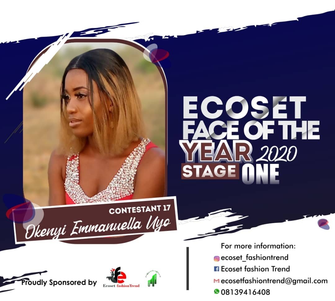 Vote OKENYI	EMMANUELLA UYO in FACE OF THE YEAR ECOSET FASHION 2020 (STAGE 2) Voting Contest @ Fetem.com.ng