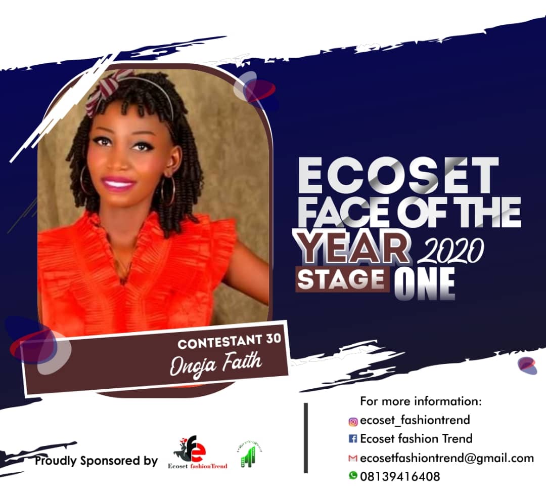 Vote ONGIA FAITH in FACE OF THE YEAR ECOSET FASHION 2020 (STAGE 2) Voting Contest @ Fetem.com.ng