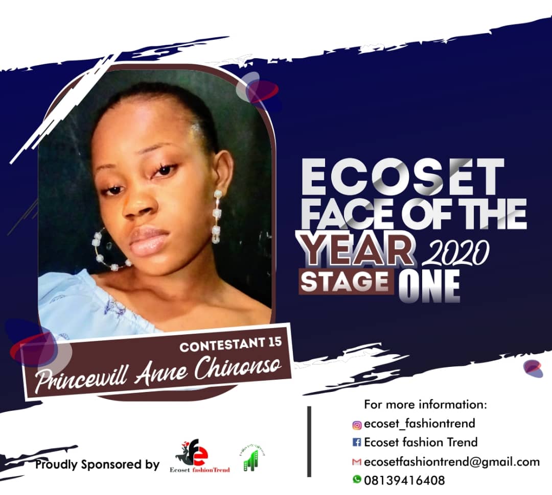 Vote PRINCEWILL	ANNE CHINONSO in FACE OF THE YEAR ECOSET FASHION 2020 (STAGE 2) Voting Contest @ Fetem.com.ng