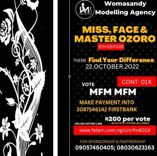 Vote MFM MFM in Miss, Face & Master Ozoro (8 Edition) Voting Contest @ Fetem.com.ng